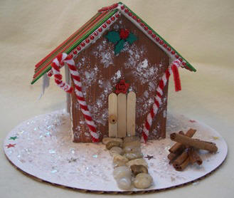 how to mak a faux gingerbread house